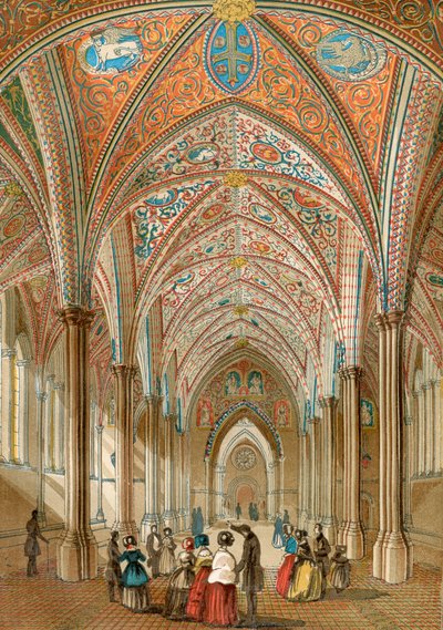 Interior of the Temple Church, London, England, from Old England: A Pictorial Museum, published 1847 by English School